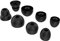 Toxaoii, 8 auricolari di ricambio in silicone, compatibili con Beats by dr dre, Powerbeats Pro, Beats x, Urbeats Wireless Earphone (nero)