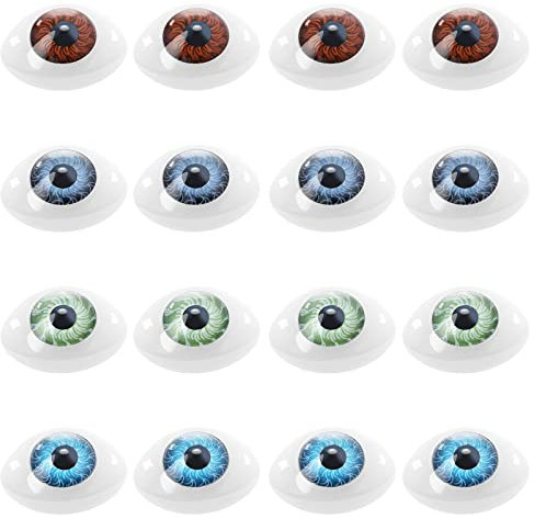 The Lord of the Tools 16Pcs Oval Flat Hollow Plastic Eyes Colourful Toy Eyes Puppet Doll Bear Craft Eyes Toys Decorative Accessories for DIY Making Small Size