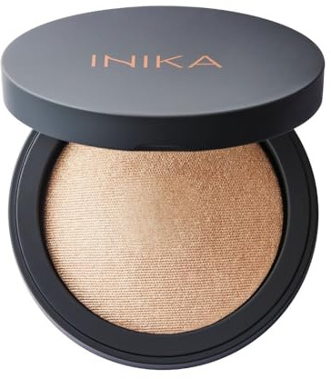 INIKA Baked Mineral Illuminisor | Perfect Illumination, Mineral Highlighter, Pressed Powder Talc, + Synthetic Free. Dewdrop
