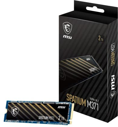 MSI SPATIUM M371 NVMe M.2 2TB Internal SSD PCIe Gen3 NVMe 3D NAND (SPATIUM M371 NVMe M.2 2TB)