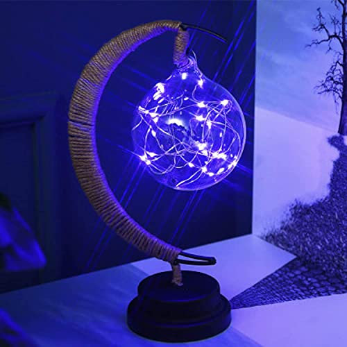 HFHungkeong 3D Magisches Mondlicht LED Dekorationslicht Stern Mond-Nachtlicht Weihnachtsdekorationslicht LED Modellierungslicht Eisen Nachtlicht LED Tischlampe Heimdekorationslicht(Runder Ball bunt)