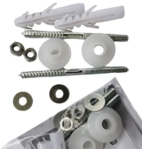 Kit de fixation Zigong pour lavabo mural - Vis de fixation pour salle de bain - Kit de fixation à vis - Boulons de fixation murale - Rondelles de fixation pour lavabo à montage mural