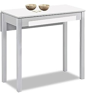 ASTIMESA Mesa de Cocina Extensible, Blanco, 80 cm x 40 cm