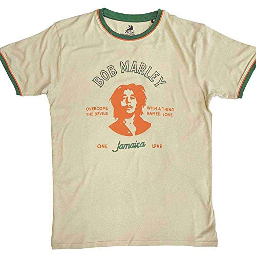 Bob Marley Ringer T Shirt Thing Called Love Nue offiziell Herren Sand XXL