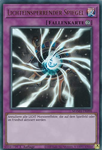 MAMA-DE096 - Lichteinsperrender Spiegel - Ultra Rare - 1. Auflage - Deutsch - Magnificent Mavens - mit LMS Trading Fieldcenter-Karte Yugioh