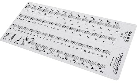 Toyvian Klaviertastatur-aufkleber 88 Tastennoten-aufkleber Selbstklebend für Klavieranfänger Aufkleber für Klaviertastatur Schablonen-set