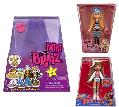 MGA's Miniverse Mini Bratz Series 4 Collectible Figures - 2 Mini Bratz in Each Pack, Doubles as Display - Y2K Nostalgia Suitable for Kids and Collectors Ages 6+