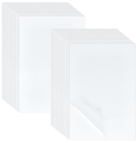 BENECREAT 100 Blätter A5 PET Laminierfolien, Selbstklebender Frostiger Kaltlaminatfilm, 214x148mm wasserfester laminierte Aufkleber für Foto, Gemälde, Poster und Karten