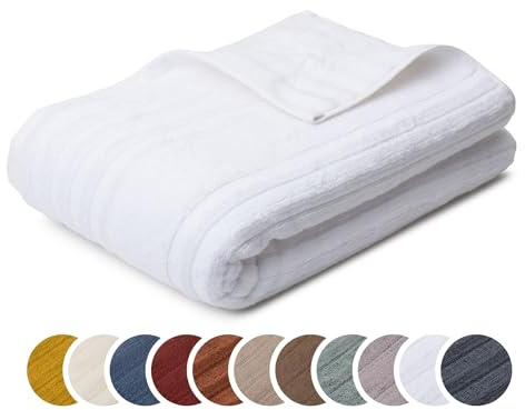 liebling Saunatuch Luxus Bio Baumwolle, Serie Marseille, 770 gr. / m², 80 x 200 cm, Ökotex, 60 Grad, saugstark, schnelltrocknend, Farbe: weiß