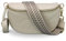 ADEL Bauchtasche Damen Echtleder Emma Gold Handgemachte Umhängetasche Crossbody Bag mit Optionalen Breiten Gemusterten Riemen Stylische Hüfttasche Made in Italy (Beige-Gold 3, Medium)