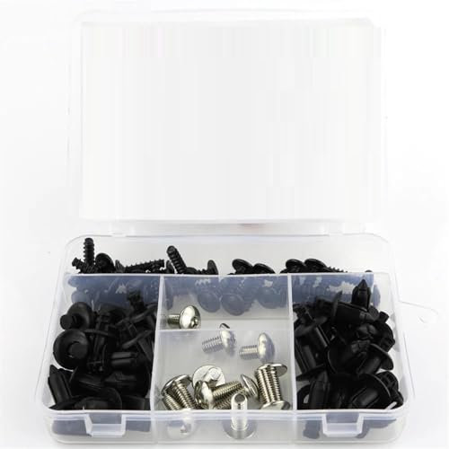 NILUWD Motorrad Verkleidung Körper Schrauben Kit Befestigungs Clips Schraube Muttern Für AN200 Für Burgman 200 2014 2015 2016-2024 (Color : Silber)