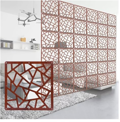Bildschirmteiler, hängender Raumteiler, PVC-Paneele, Sichtschutz, tragbare Raumtrennwände for Trennwände, Wandteiler, Raumdekoration, Braun (Farbe: Braun-A, Größe: 25 Stück) (Farbe: Braun B, Größe: (