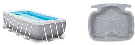 Intex 16 ft. x 8 ft. x 42-Inch Prism Frame Rectangular Pool Set & 29080 Foot bath