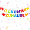 Willkommen Zuhause Girlande, Bunt Willkommen Zuhause Deko, Welcome Home, Willkommen Zuhause Banner für Rückkehr Familienfeiern Einzug Schule Saison Party Dekoration