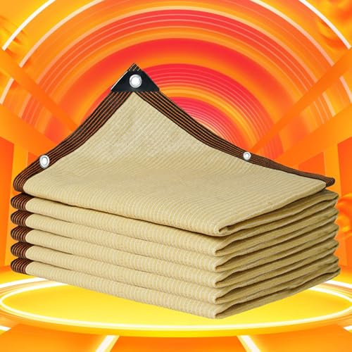 Voile D Ombrage Toile pour Pergola Filet Ombrage Sable Filet Ombrage Sable Toile D Ombrage Rectangulaire Jardin Balcon/Garage/Ferme/Voitures/Pergola,beige-5x6m