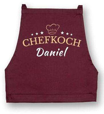 NIMAMA Kochschürze Herren Chefkoch Schürze Personalisiert für Männer Grillschürze - Burgund