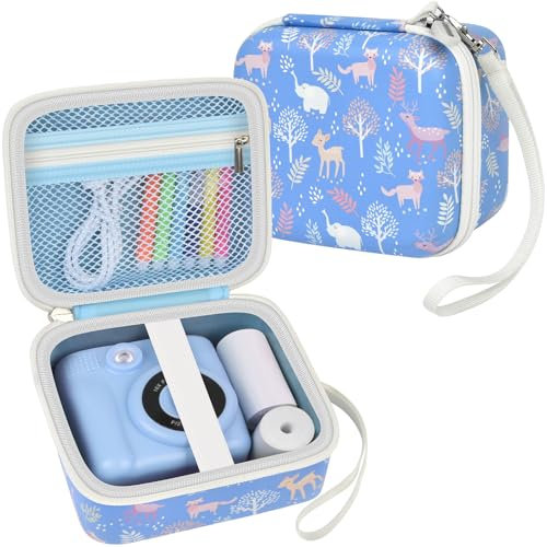 PAIYULE Kid Camera Case Compatible with Instant Camera for Kids Digital Video Cameras Storage Holder Bag for Girls Toddler Camera And Print Paper(Box Only), Sky Blue, Fashion