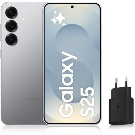 Samsung Galaxy S25, Smartphone Android 5G avec Galaxy AI, 256 Go, Chargeur secteur rapide 25W inclus, Smartphone déverrouillé, Gris, Version FR