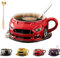 ITETONE Tasse à café en Forme de Voiture en céramique Faite à la Main, Tasse à café Amusante en Forme de Voiture, Tasse à café créative en Forme de Voiture, Tasse à café en Forme de Voiture Red