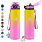 KollyKolla Gourde Isotherme 1L, Bouteille Isotherme en Acier Inoxydable, Bouteille d'eau sans BPA, Anti-Fuite, Gourde Inox avec Paille, Réutilisable, Gourde Sport pour Enfant, Adultes, Cyclisme