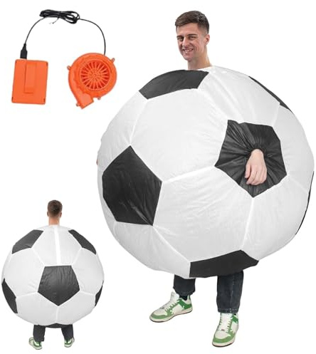 Aufblasbares Fußball-Kostüm, aufblasbares Fußball-Kostüm für Erwachsene und Kinder, bequemes Ballon-Kostüm, lustiges Cheerleading-Kostüm, Erwachsenen-Event, Performance, Fußball-Kostüm, Fußball-Kostüm