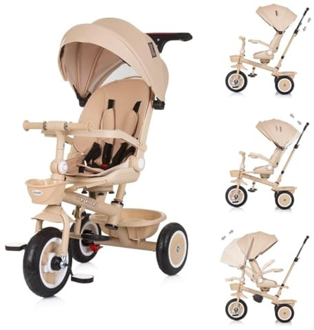 Chipolino Tricycle Marathon 2 in 1 Dreirad, Sitz umkehrbar, Gummiräder, Dach