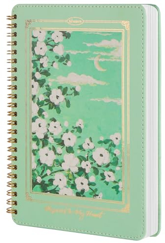 MGGAO Spiral Tagebuch für Frauen, A5 Kunstleder Hardcover-Notizbücher | Niedliche Spiralhefte für Schulbedarf, Büro, Schreiben, Tagebuchschreiben und Notizen, 140 Linierte Seiten, 15,5 x 21 cm
