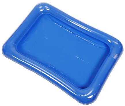 CLISPEED Schwimmbad kleines Poolspielzeug Puppenbecken aufblasbarer Tisch für Pool Aufblasbare Sandwanne für aufblasbares Tablett für Buffet-Serverhalter PVC Blau
