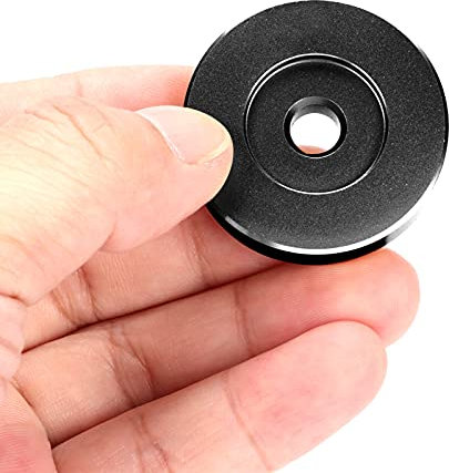 Plyisty 45 Adaptador de Registro, Adaptador de 45 RPM de Aluminio, 7 Pulgadas de Vinilo Domo para Reproductores de Récord de Vinilo, 38 Mm de Diámetro, Altura de 8 Mm (Black)