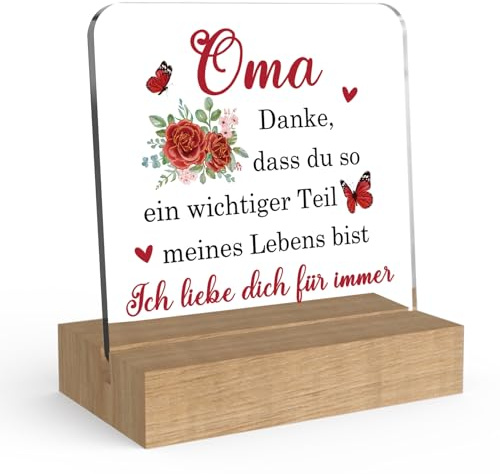 Geschenk Oma Geburtstagsgeschenke Akryl-Dekorationen Geschenke für Großmutter für Großeltern Beste Oma Enkelkinder Geschenke für Omas Valentinstag Muttertagsgeschenk Weihnachtsgeschenke