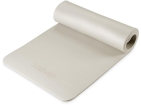 Gymtek Trainingsmatte - Yogamatte - 182x60cm - NBR 1,5cm Dicke - Fitness - Gymnastikmatte - Tragegurte - Pilates - Sportmatte - Dick - Abwertung der Bewegung - Aerobic - Hellgrau