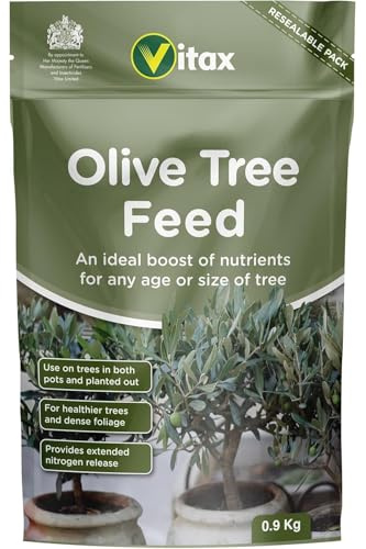 Olive Tree Feed Fertiliser 0.9kg – Slow Release Plant Food for Olive Trees, Promotes Healthy Growth, Dense Foliage & Increased Fruiting – Suitable for Pots & Outdoor Trees