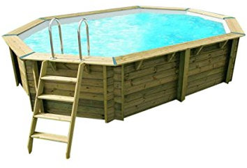 Ubbink - Piscine bois Océa 5,50 x 3,55 x 1,20 m - Liner gris