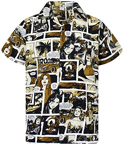 King Kameha Funky Hawaiihemd, Comic, monosepia, 3XL