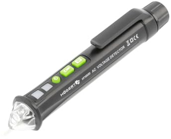 HÖGERT TECHNIK Induktionsspannungsprüfer, berührungslose Spannungsprüfung, NCV, LED- und Tonsignal, Durchgangstest, integrierte Leuchte, robustes Gehäuse