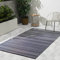 FAB HAB Outdoor-Teppich - wetterfest, farbecht, wendbar - recycelter Premium-Kunststoff - gestreift - Terrasse, Balkon, Garten, Flur, Bad - Läufer Cancun Mitternacht, 90x150 cm