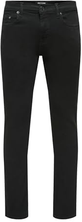 Only & Sons Herren Male Fit Jeans Mid Rise Onsloom Slim Black 0448 Dia DNM Noos, Schwarz (Black Denim), 33W / 34L EU
