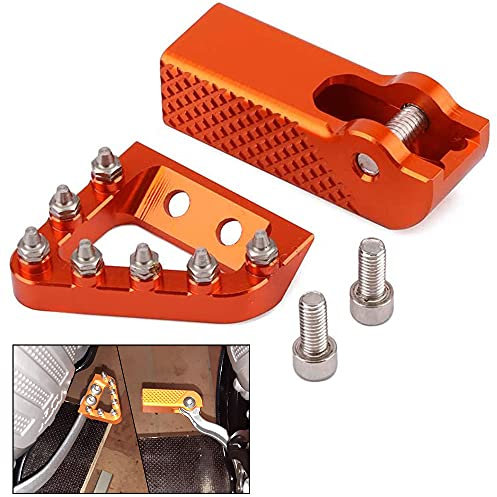 JFG RACING Moto CNC Pedal de freno trasero Reforzan la placa + punta de palanca de palanca para SX SXF XCF 2015-2019, 125-501 todos los 2017-2019