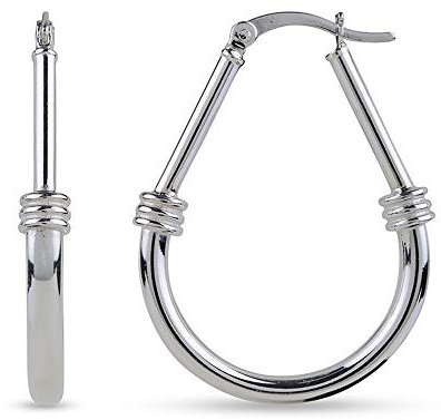 LeCalla Sterling Silber Schmuck Italienisches Muster Klassischer Reifen Ohrring für Frauen
