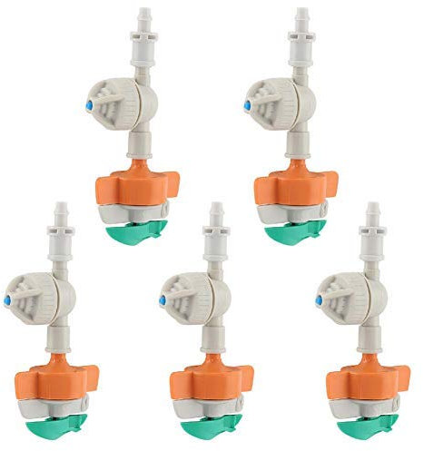5pcs Rotierenden Regnern Rotationssprinkler Rotary Sprinkler mit Antidrip Hängespritze Gartenbewässerung Drip Fitting Dripper für Pflanzenbewässerung Pflanze Bewässerung