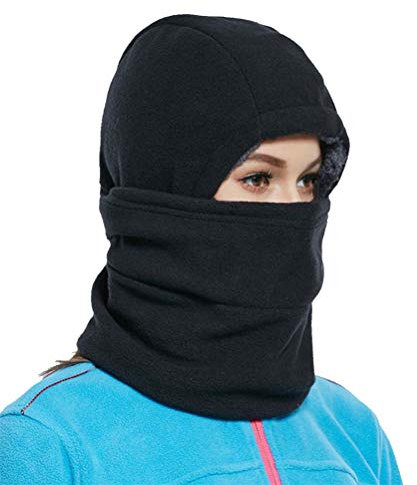 BESPORTBLE Sturmhaube Gesichtsmaske Winter Warme Kopfbedeckung Plüsch Samtkappe Schnee Skifahren Radfahren Vollmaske für Erwachsene Männer Frauen, Schwarz
