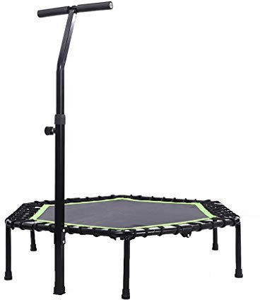 Boden Trampoline Outdoor Indoor Bungee Sport Jumping Fitness Tragbares Trampolin Fitness-Trampolin mit verstellbarem Lenkergriff für das Heimtraining Cardio-Training, verstärktes überdachtes Bungee-