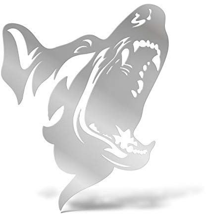 Erreinge Aufkleber Schäferhund Silber Schriftzug In PVC-Wandwand-Aufkleber für Helm Auto Moto Camper Laptop - 35 Cm