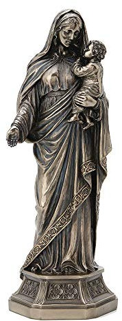 Veronese Design Religiöse Skulptur, Heilige Mutter Maria mit Jesuskind, antikes Bronze-Finish, 29 cm
