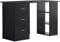 HOMCOM Computer Desk, Writing Table, PC Workstation with 3 Storage Shelves and Drawers, Silver Handle, for Home Office, Black