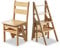 WYF-ZB Massivholz-Klappleiter Lehrstuhl for Küche, Haushalt Faltbare Trittschemel Leiter Stuhl Tragbare Trittleiter und Stühle Kombination (Color : Wood Color)