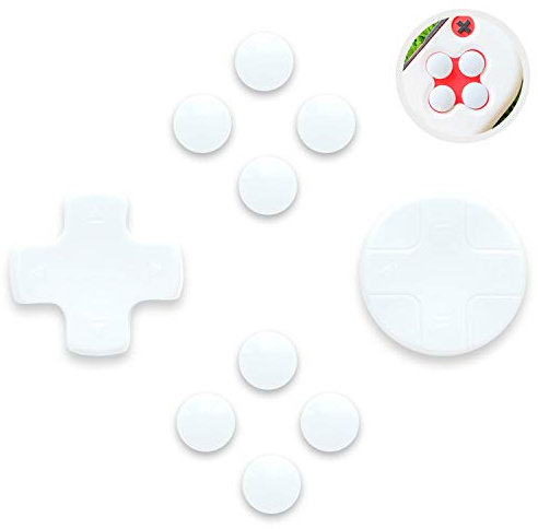 BelugaDesign Pastel Button Caps and D-Pad | Kompatibel mit Nintendo Switch Standard OLED Joy-Con Controller-Abdeckungen | Richtungs- und A/B/X/Y-Tasten – Weiß