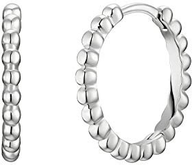 NOELANI Creolen 925 Sterling Silber Damen Ohrschmuck, 1,4 cm, Silber, Kommt in Schmuck Geschenk Box, 2031668