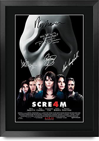 HWC Trading Scream 4 Gerahmtes Poster, 40,6 x 30,5 cm, gedrucktes Poster, signiertes Autogramm, Bild für Film-Erinnerungsstücke, 40,6 x 30,5 cm, gerahmt