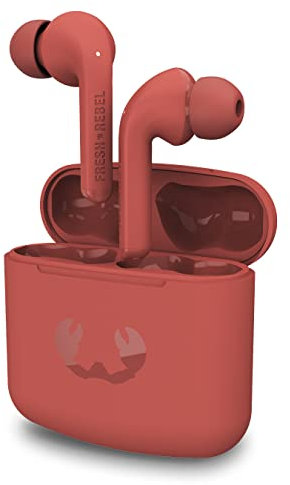 Fresh 'n Rebel Auricolari True Wireless con 24 Ore di Riproduzione, Controllo touch e Assistente vocale (Twins 1 Tip, Safari Red)